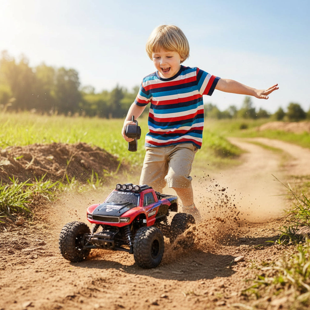 Vandtæt amfibisk terrængående fjernstyret monstertruck legetøj