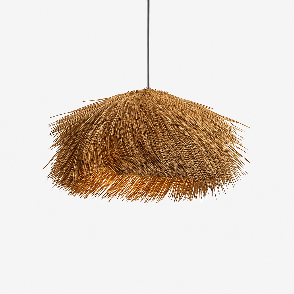 Kelvington | Rattan tekstureret kurvflet retro silhuet pendellampe