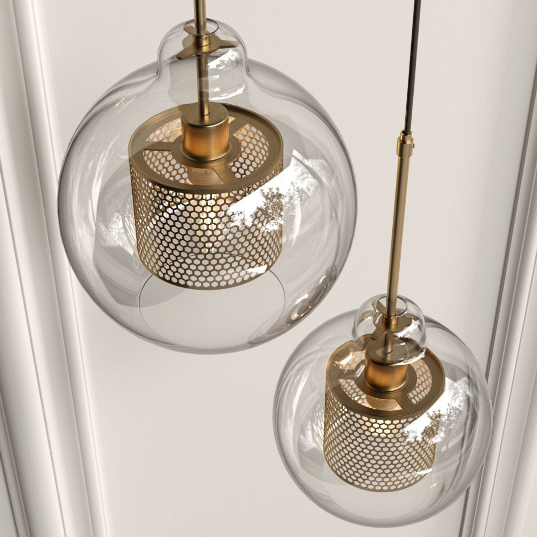 Cylura | Moderne klar glas og perforeret indre lampe pendellampe
