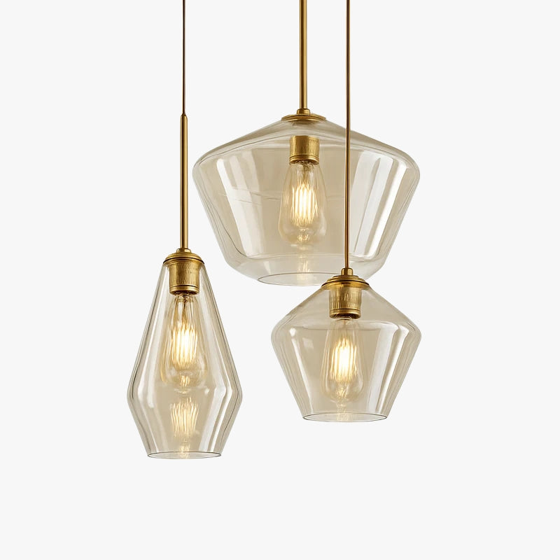Luvestra | Geometrisk sfærisk profil nordisk moderne glas pendellampe