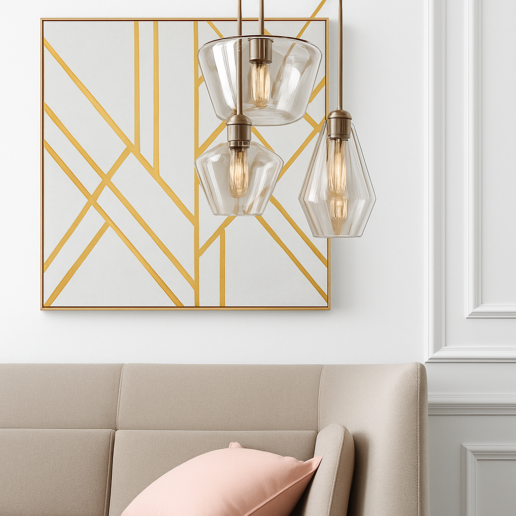 Luvestra | Geometrisk sfærisk profil nordisk moderne glas pendellampe