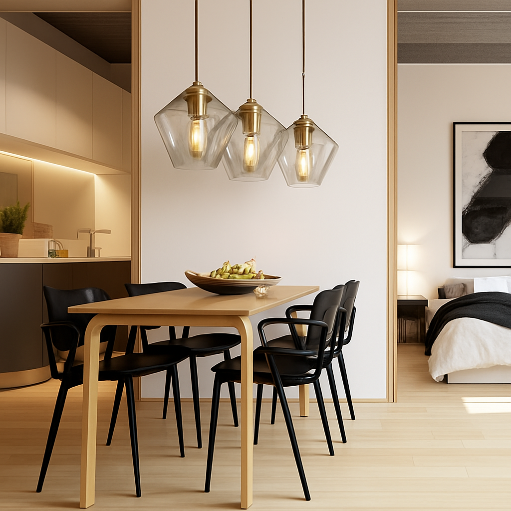 Luvestra | Geometrisk sfærisk profil nordisk moderne glas pendellampe