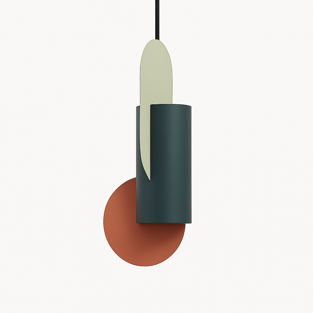 Veldoran | Livlig cylindrisk kunstnerisk totem-inspireret skulpturel pendellampe