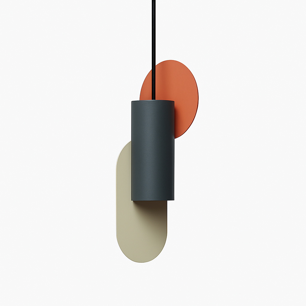 Veldoran | Livlig cylindrisk kunstnerisk totem-inspireret skulpturel pendellampe