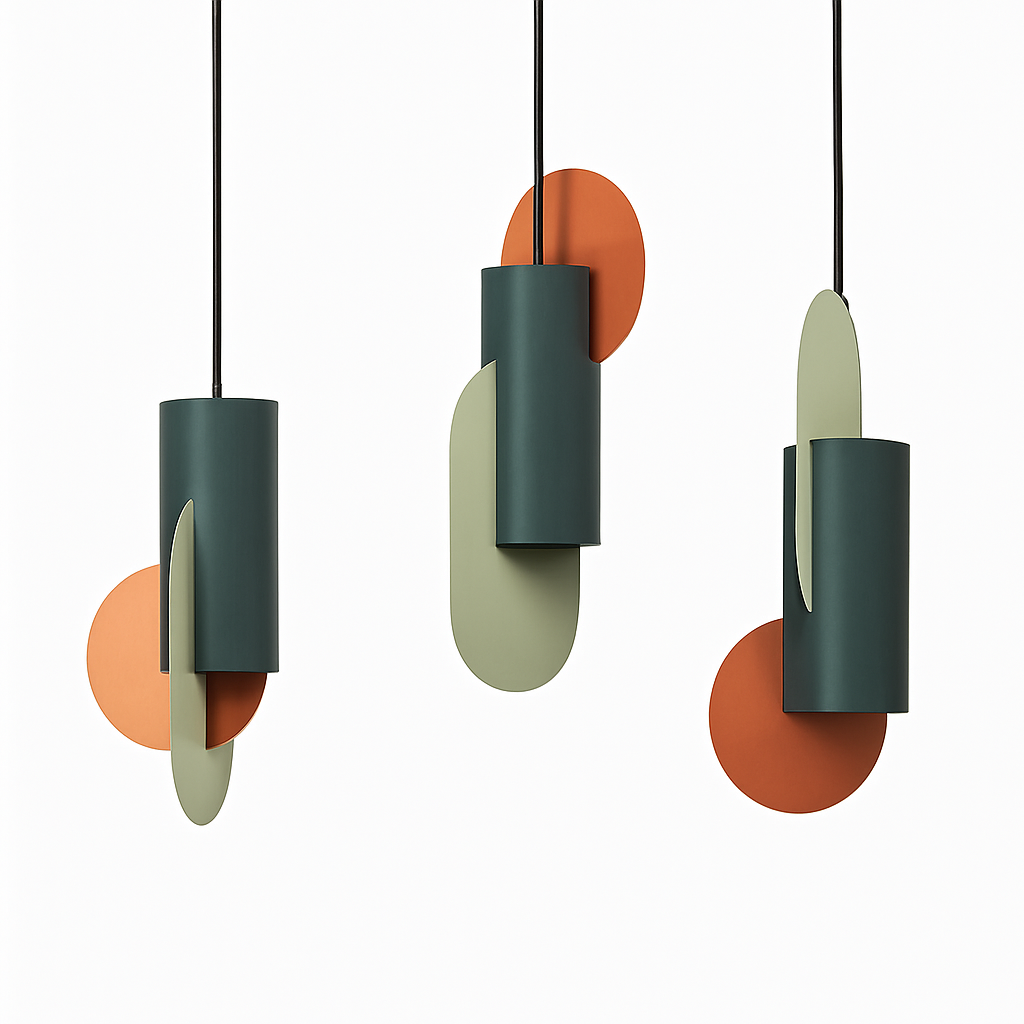 Veldoran | Livlig cylindrisk kunstnerisk totem-inspireret skulpturel pendellampe