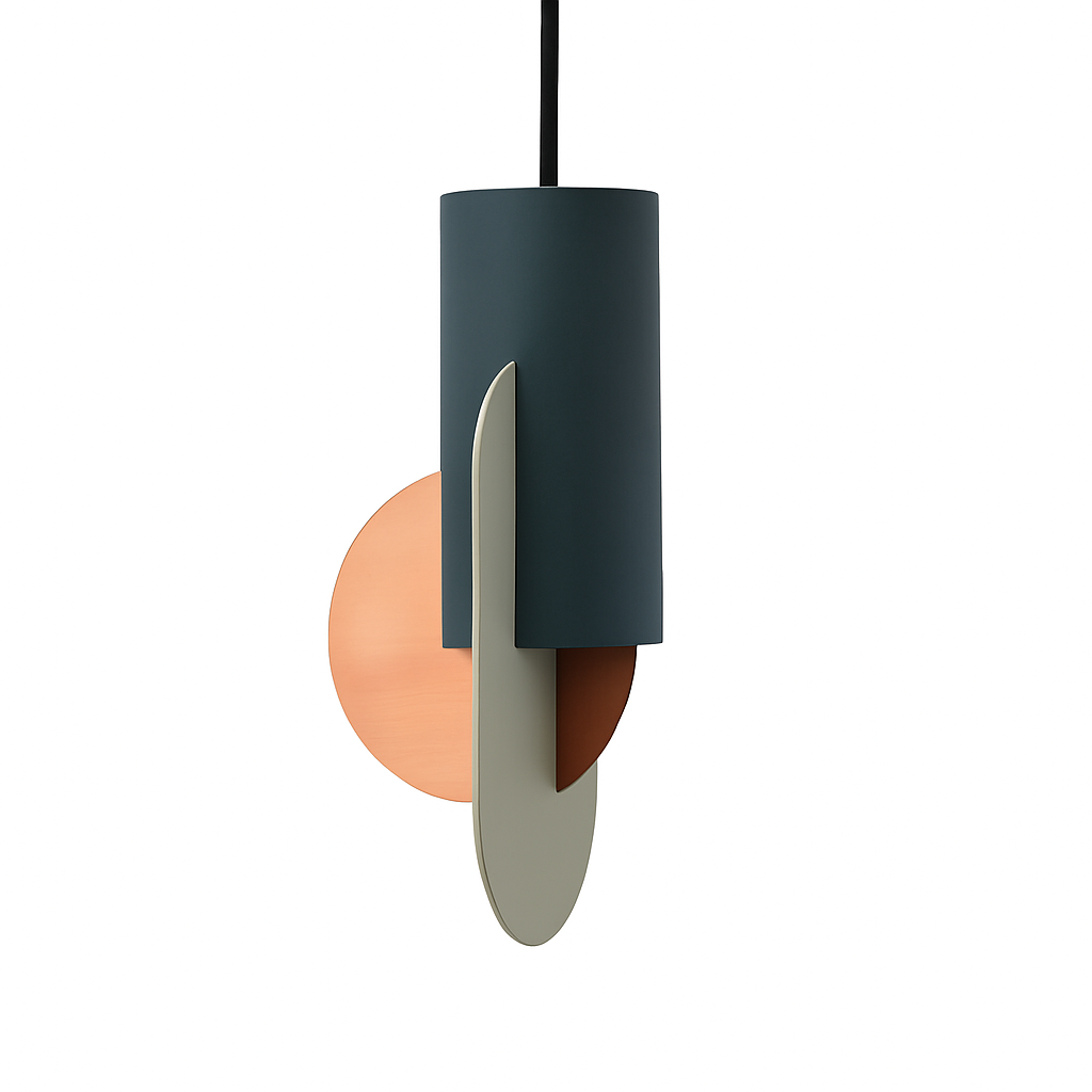 Veldoran | Livlig cylindrisk kunstnerisk totem-inspireret skulpturel pendellampe
