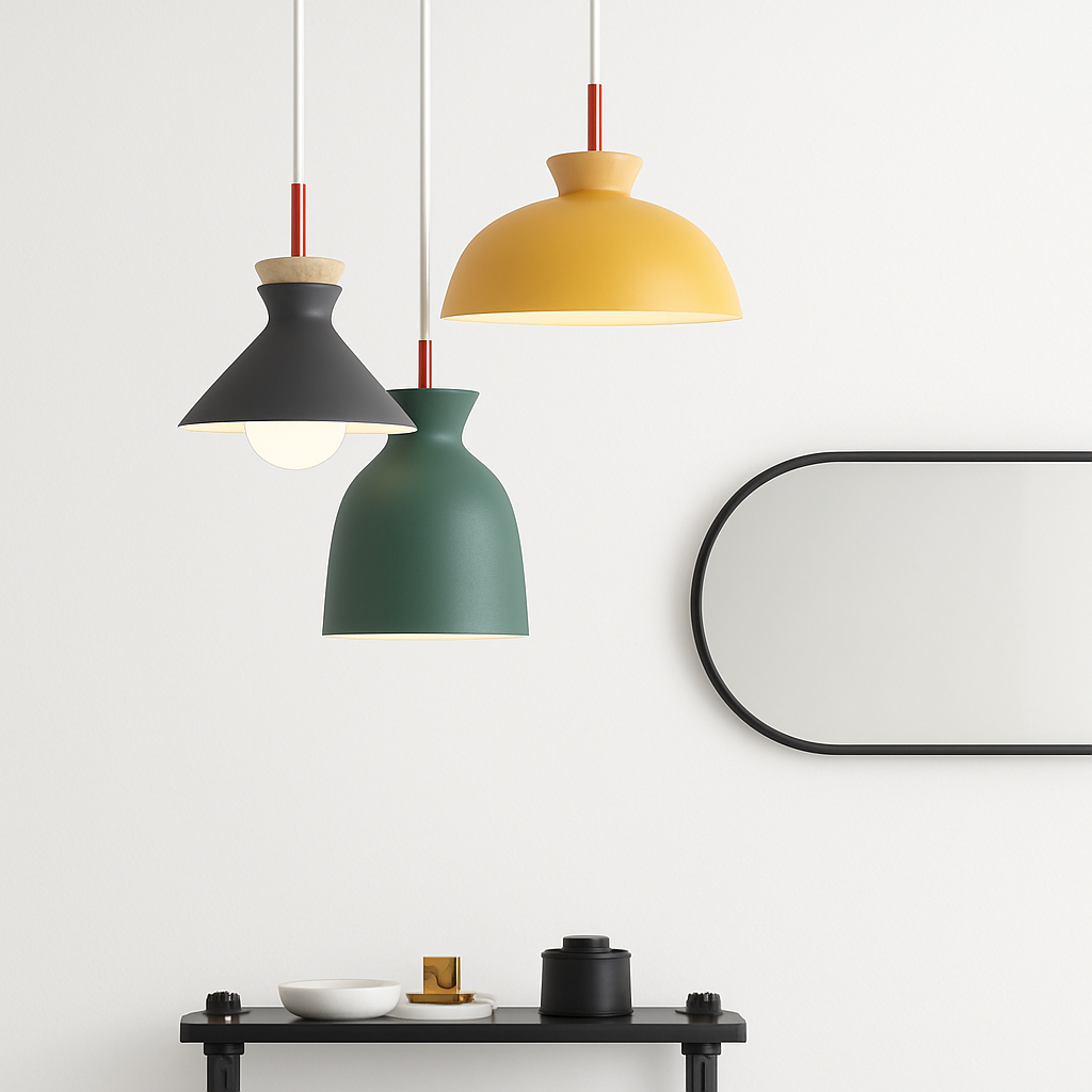 Ferune | Nordisk industriel metal skærm pendel lampe