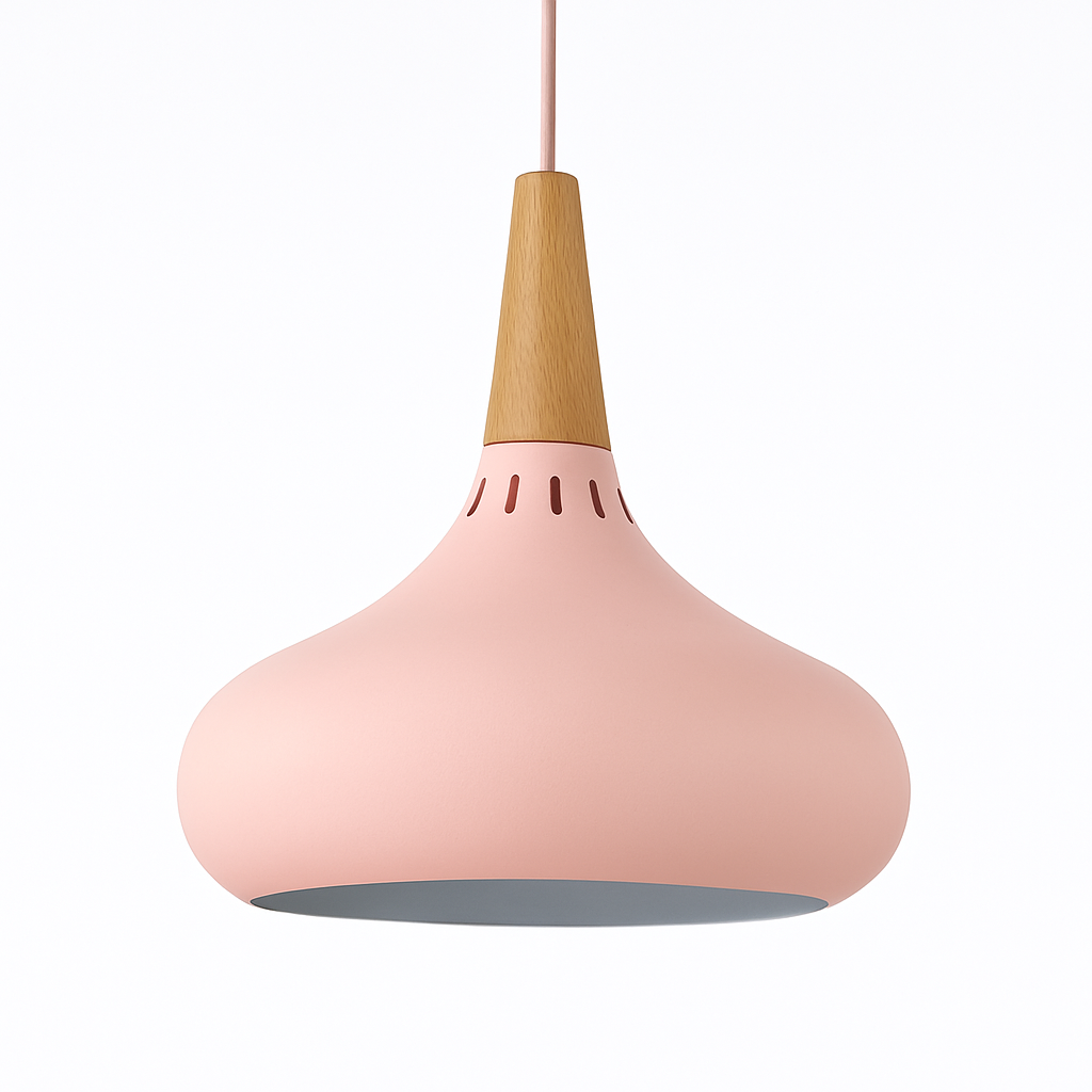 Vireallo | Moderne træstamme metal kuppel loft pendellampe