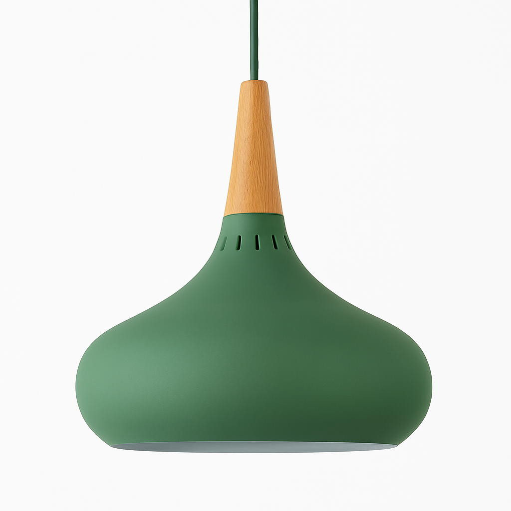 Vireallo | Moderne træstamme metal kuppel loft pendellampe