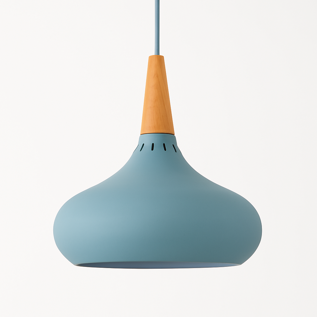Vireallo | Moderne træstamme metal kuppel loft pendellampe