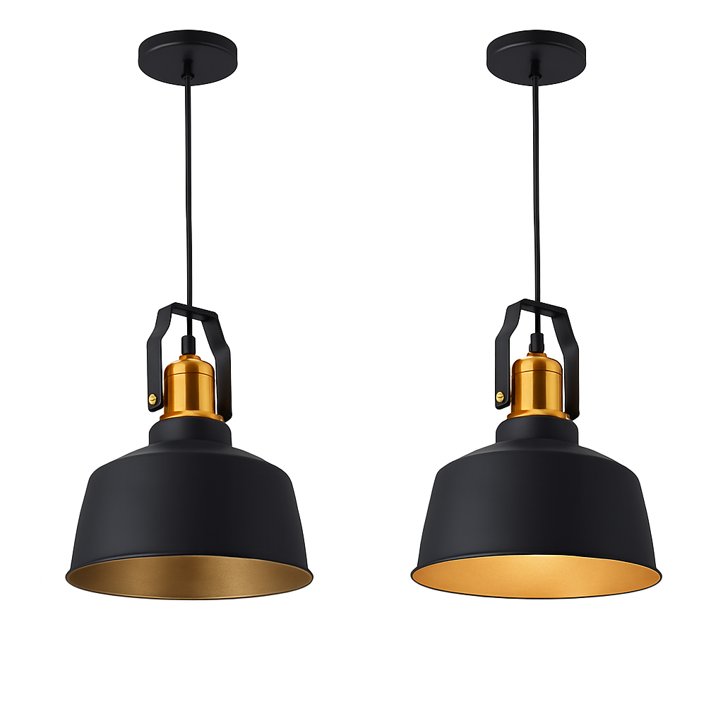 Ethromber | Rustik industriel kuppel metal kegle pendel