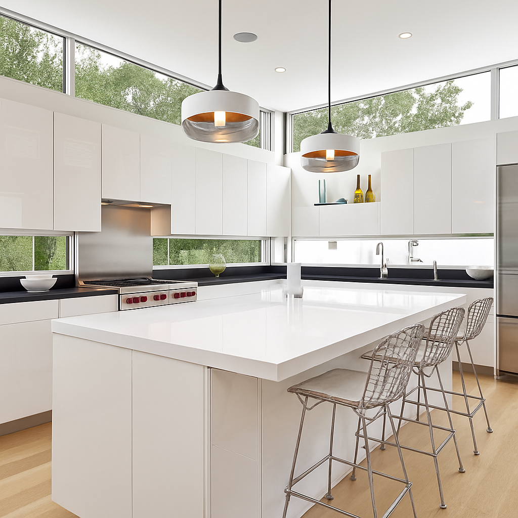 Verphine | Moderne industriel glas- og metalloftslampe