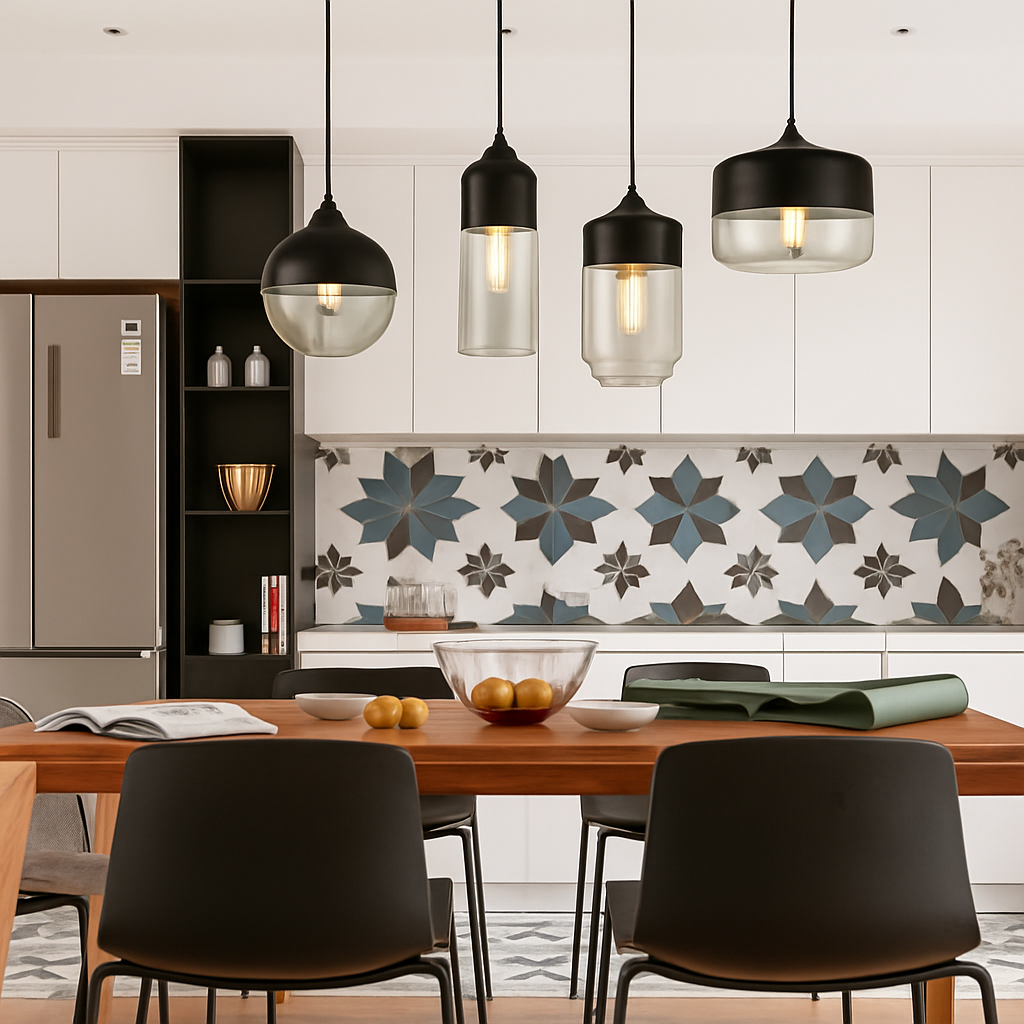 Verphine | Moderne industriel glas- og metalloftslampe