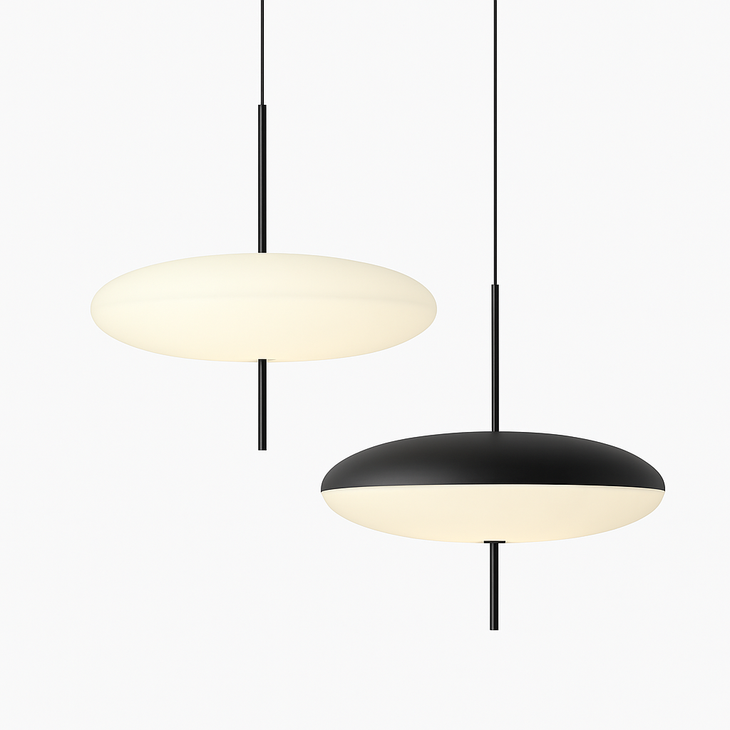 Velvoryn | Moderne flyvende tallerken disk minimalistisk metal pendellampe