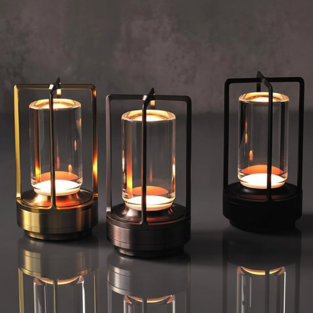 Minimalistisk metal trådløs genopladelig indendørs udendørs bordlampe