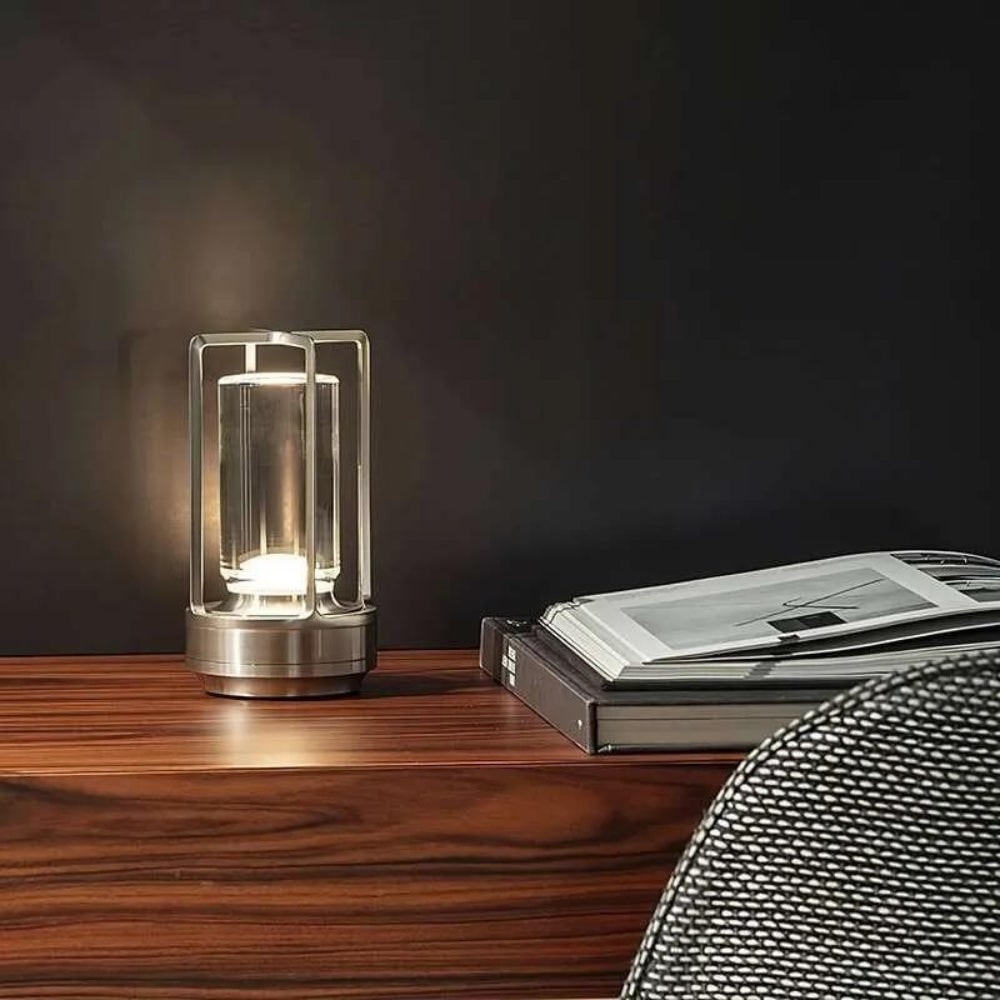 Minimalistisk metal trådløs genopladelig indendørs udendørs bordlampe