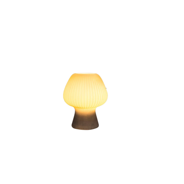 Vintage ribbet glas svampe bordlampe