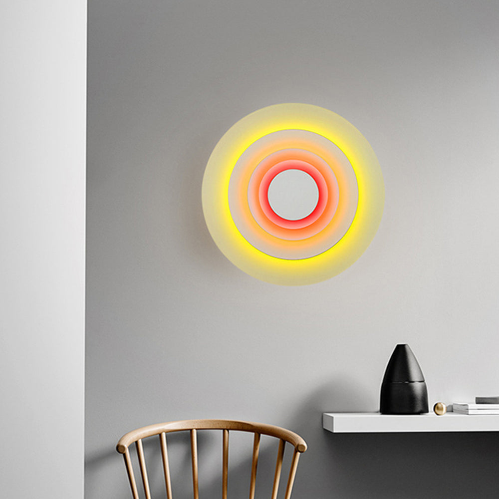Lythos | Geometrisk Morandi cirkulær metal kunst væglampe