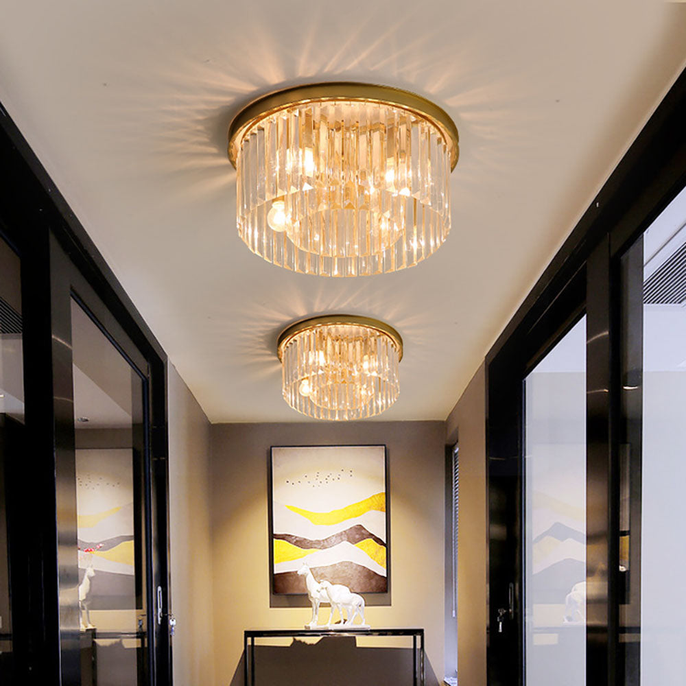 Clarita | Moderne rund krystalprisme loftslampe