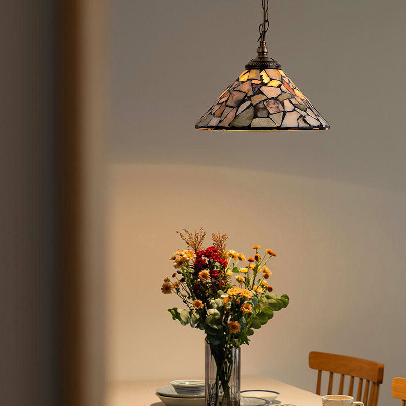 Luvidorse | Mosaik farvet glas konisk pendel