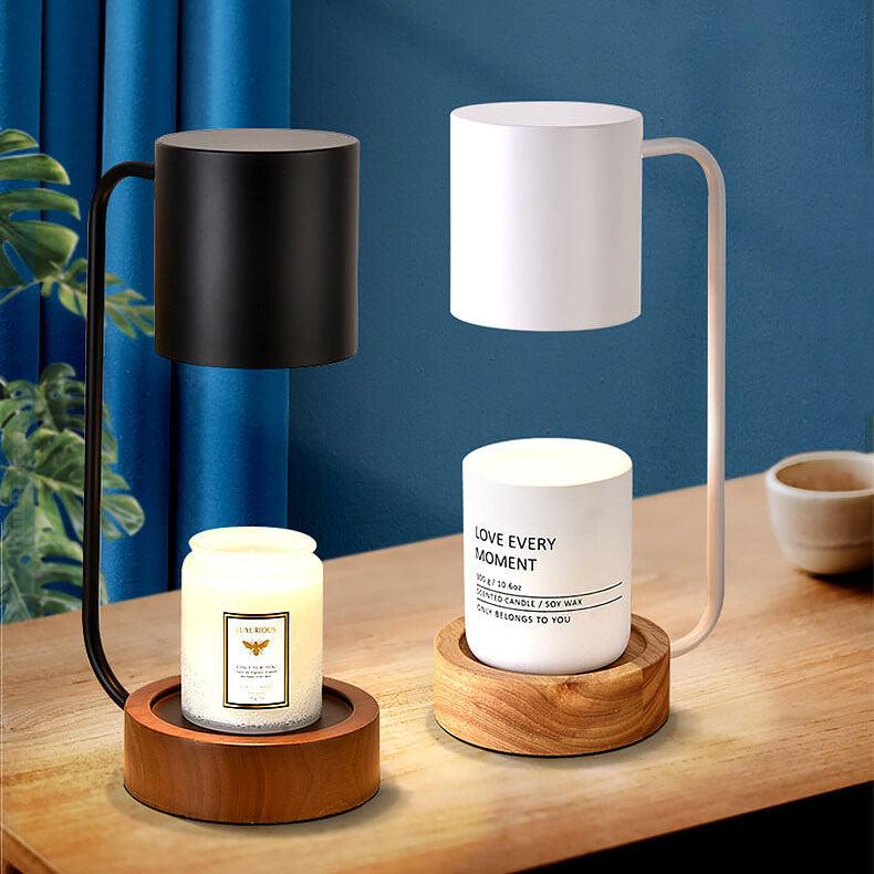 Japansk minimalistisk træfod dæmpbar stearinlysvarmer bordlampe