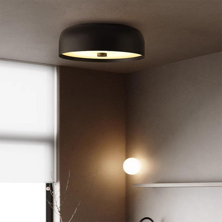 Nordisk retro rund minimalistisk indbygningsloftlampe