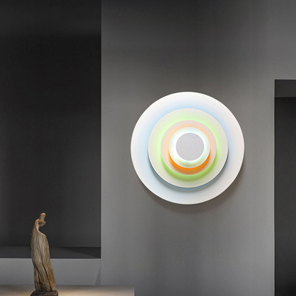 Lythos | Geometrisk Morandi cirkulær metal kunst væglampe