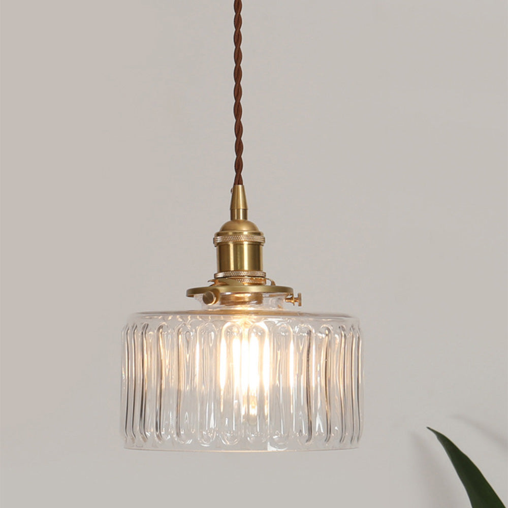 Viridis | Retro tekstureret glas cylinder pendellampe