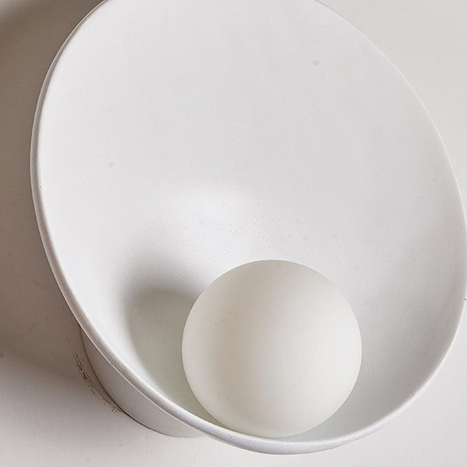 Minimalistisk rund harpiks jern frostet glas væglampe