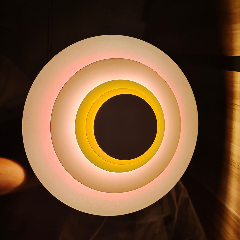 Lythos | Geometrisk Morandi cirkulær metal kunst væglampe
