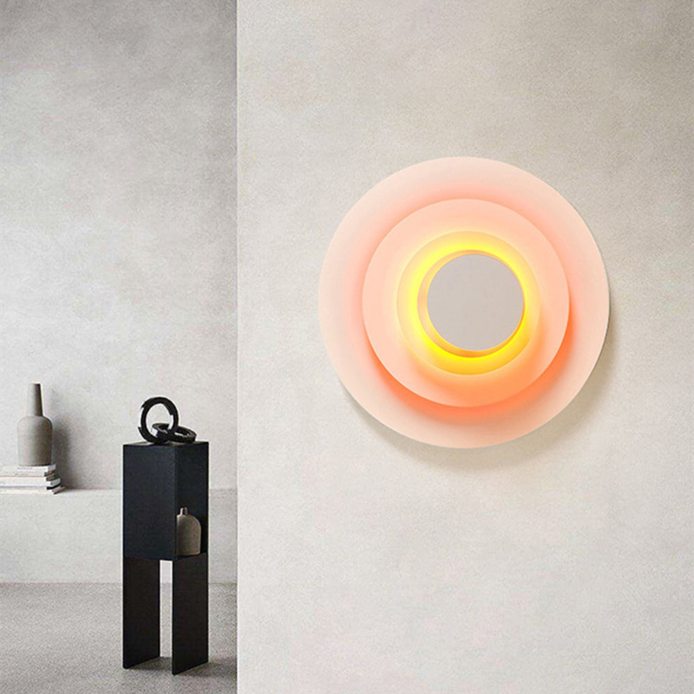 Lythos | Geometrisk Morandi cirkulær metal kunst væglampe