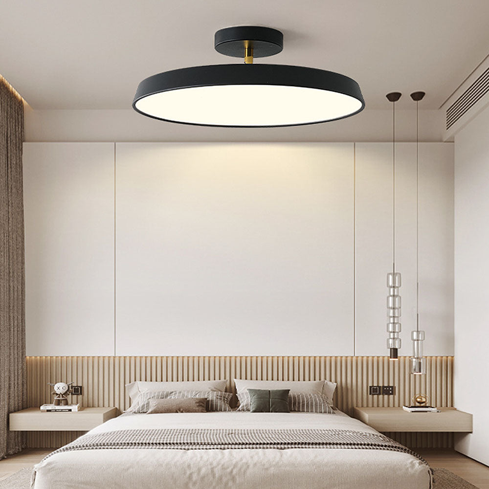 Novus | Moderne rund flush mount loftslampe med fladt panel