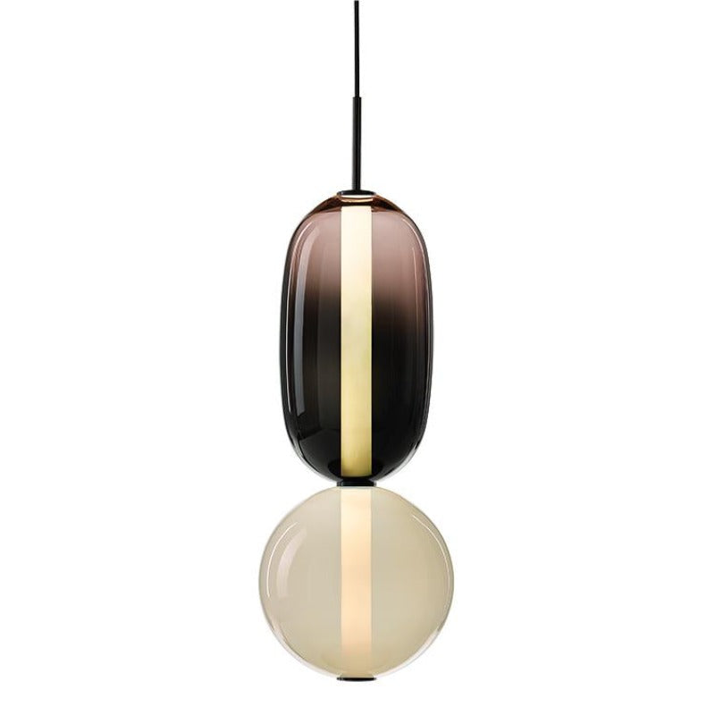 Alvura | Moderne elliptisk lagdelt kunstglas pendellampe