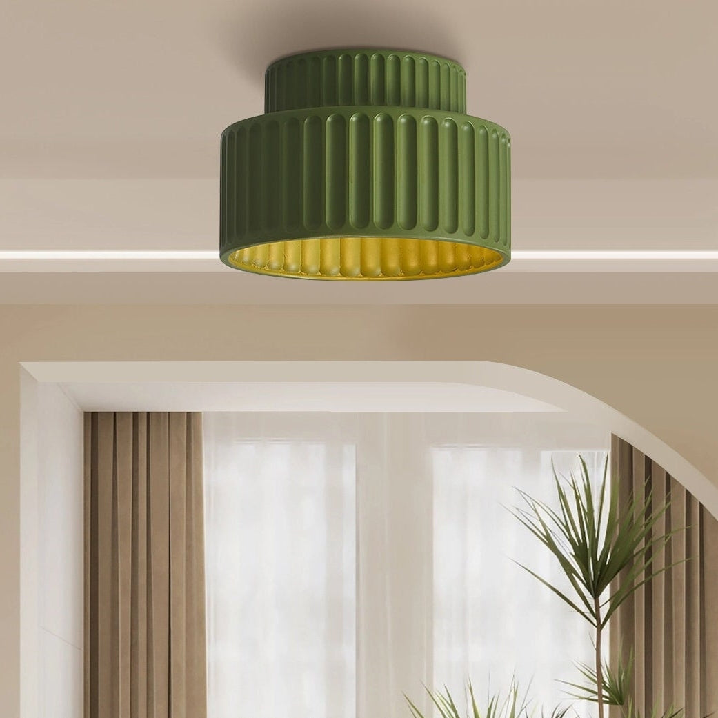 Ceramis | Moderne ribbet harpiks indbygningsloftlampe