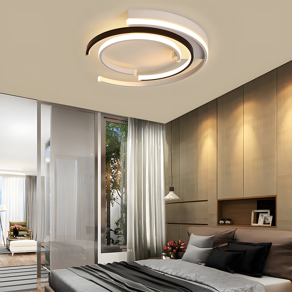 Eclipse | Moderne overlappende ring flush mount loftslampe