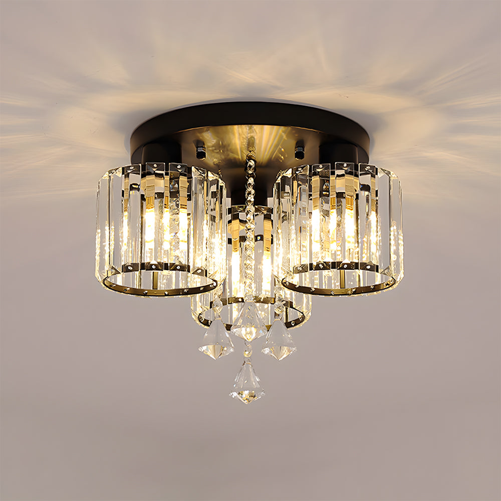 Vespera | Moderne multi-hoved krystalprisme flush mount loftslampe