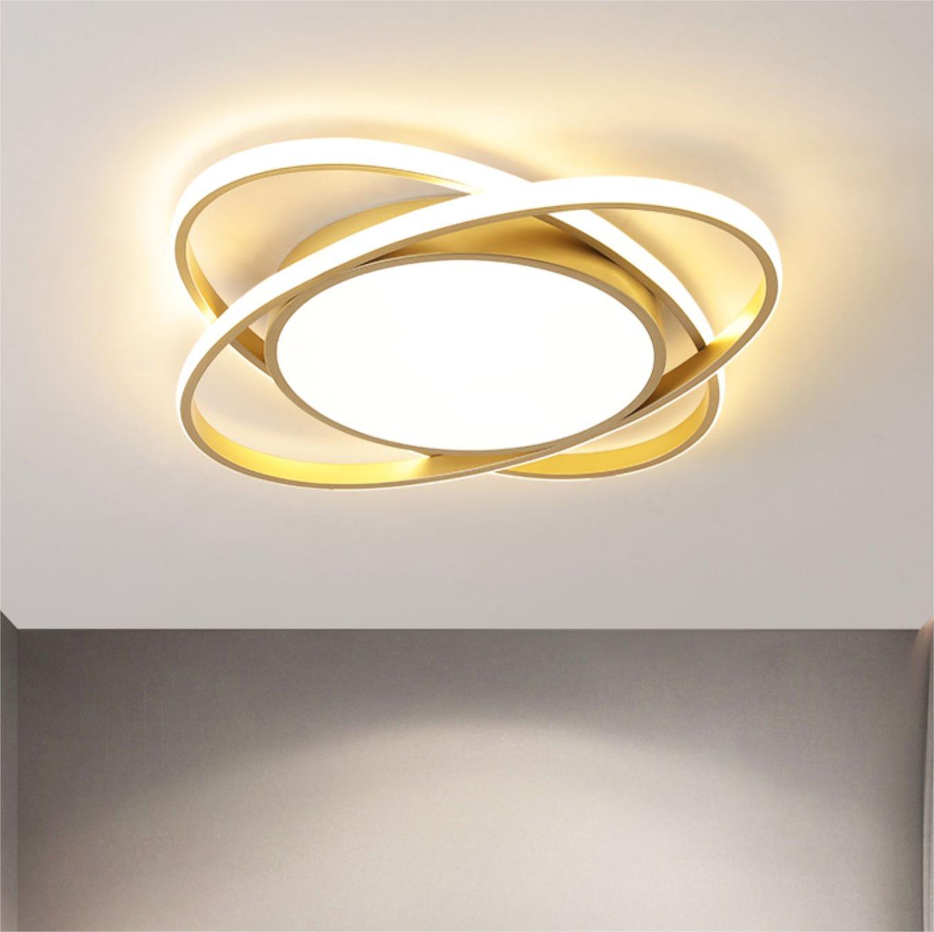 Auria | Slank lagdelt sammenlåst ring loftslampe