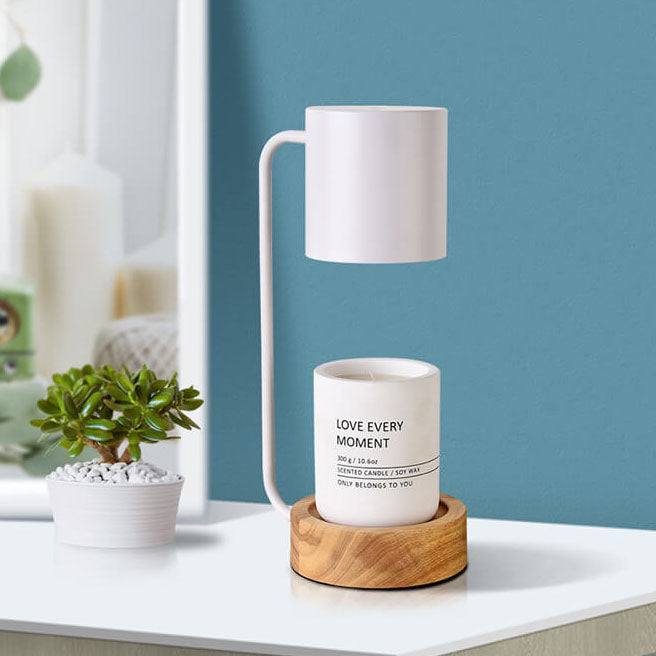 Japansk minimalistisk træfod dæmpbar stearinlysvarmer bordlampe