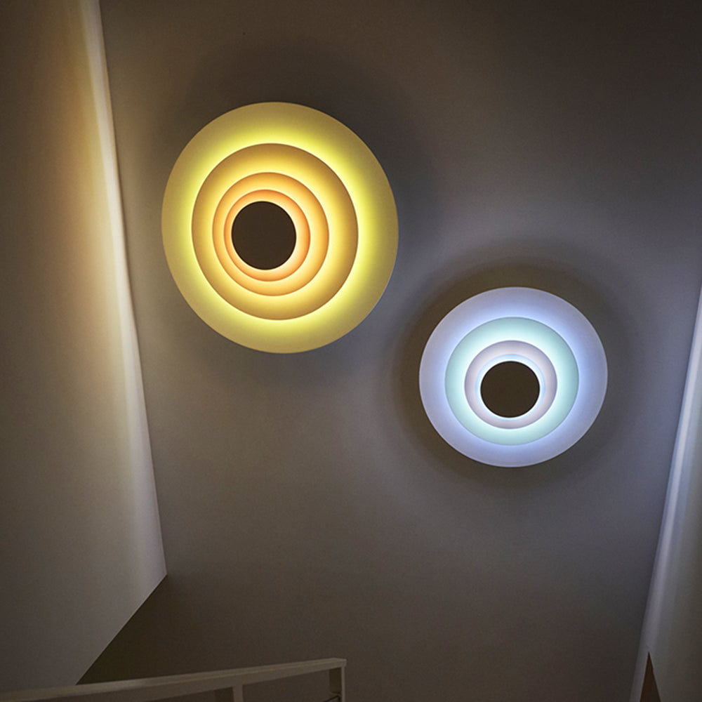 Lythos | Geometrisk Morandi cirkulær metal kunst væglampe