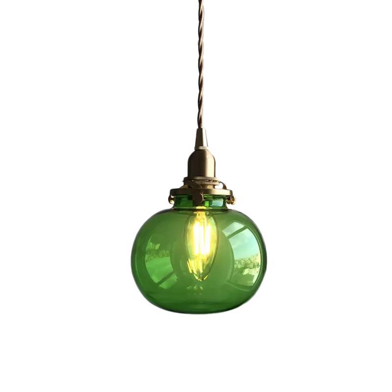 Pythos | Vintage græskar glas ribbet LED pendel