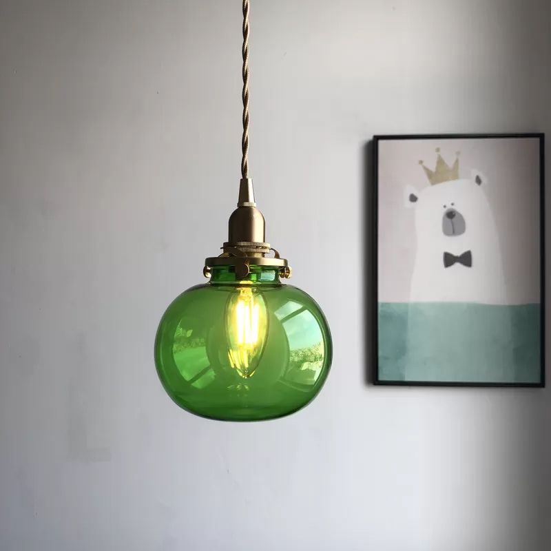 Pythos | Vintage græskar glas ribbet LED pendel