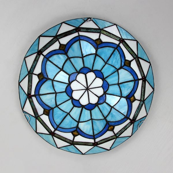 Eldiris | Tiffany glas mosaik indbygget loftslampe