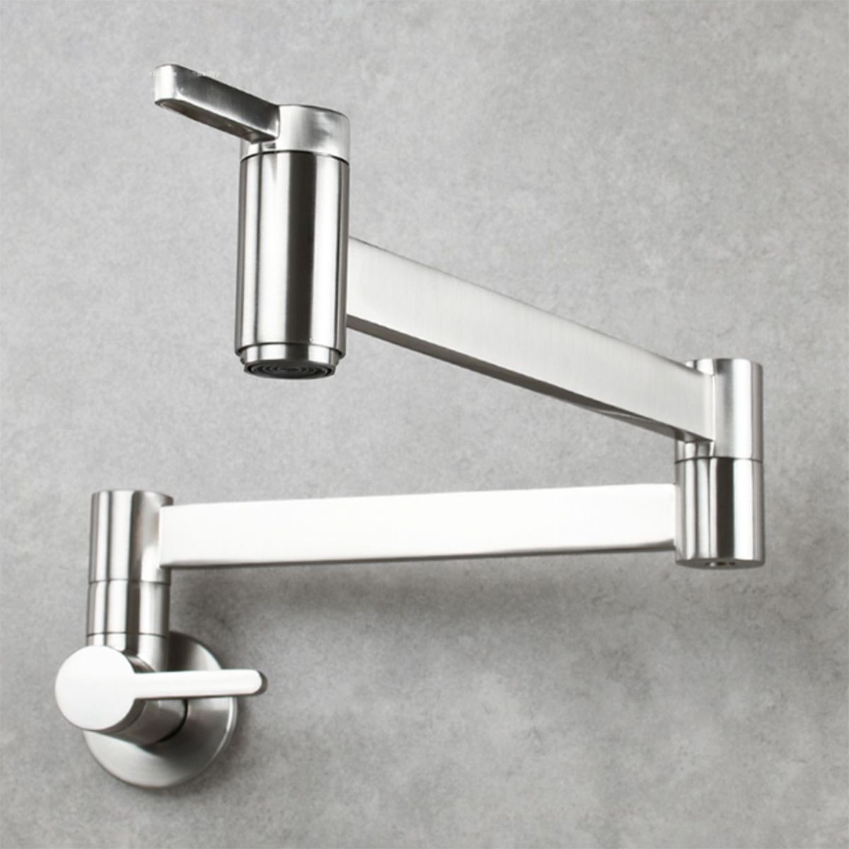 Nordviken | Vægmonteret foldbar dobbelt grebs køkkenpottefylderhane