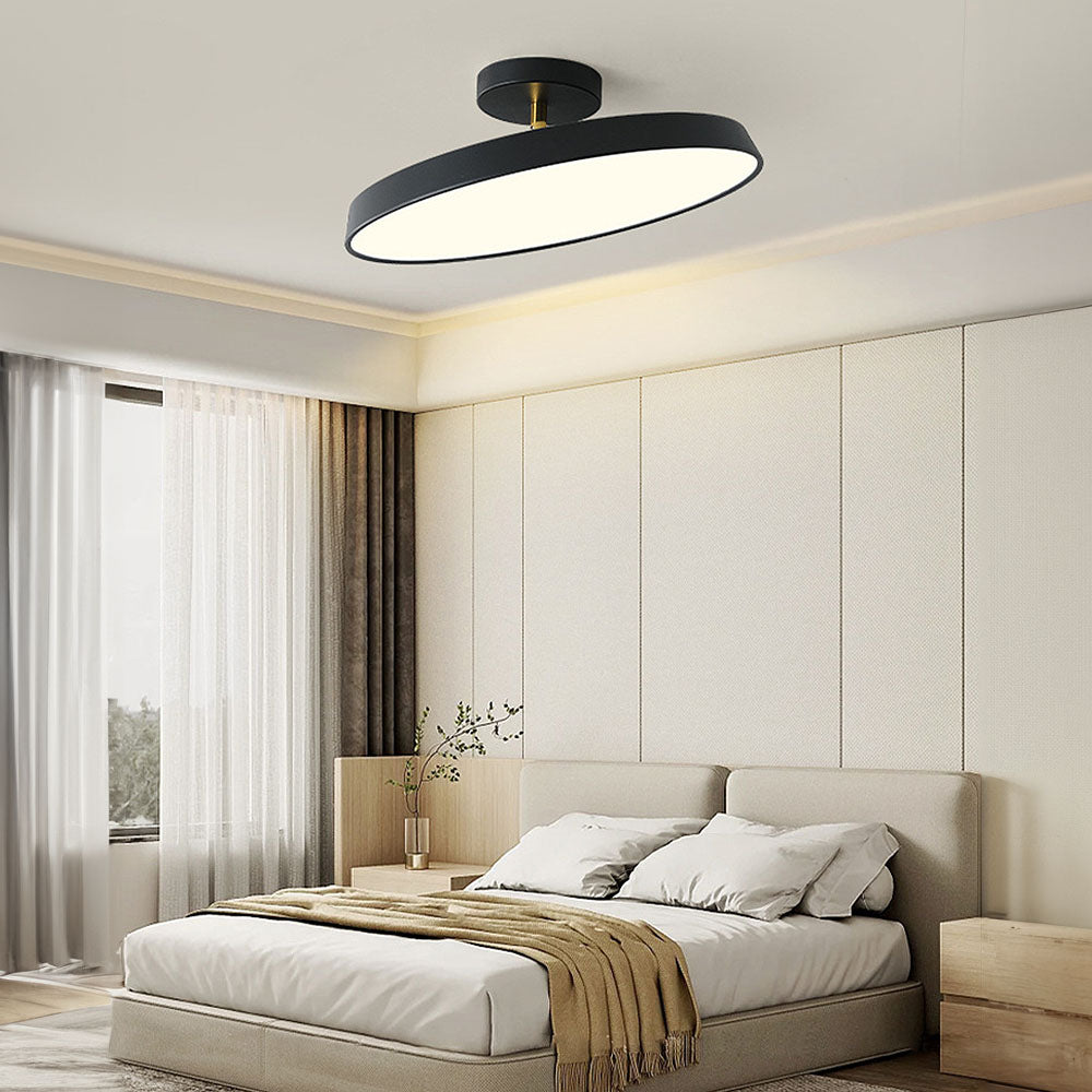 Novus | Moderne rund flush mount loftslampe med fladt panel