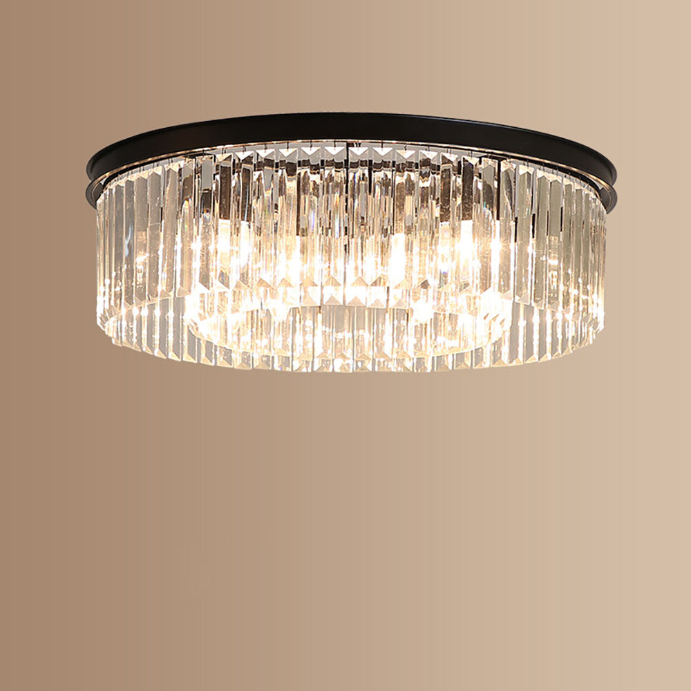 Clarita | Moderne rund krystalprisme loftslampe