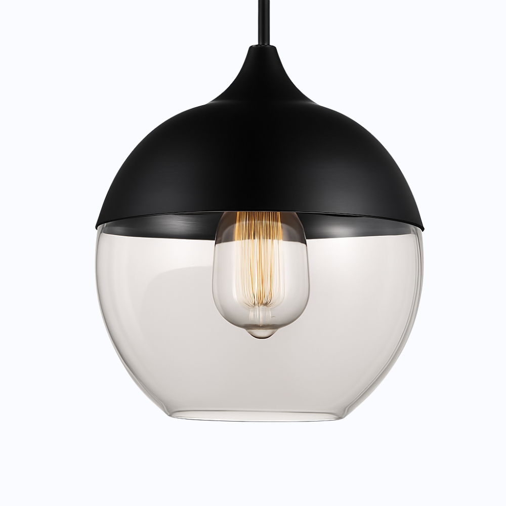 Verphine | Moderne industriel glas- og metalloftslampe