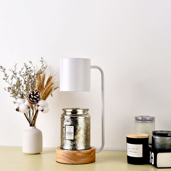 Japansk minimalistisk træfod dæmpbar stearinlysvarmer bordlampe