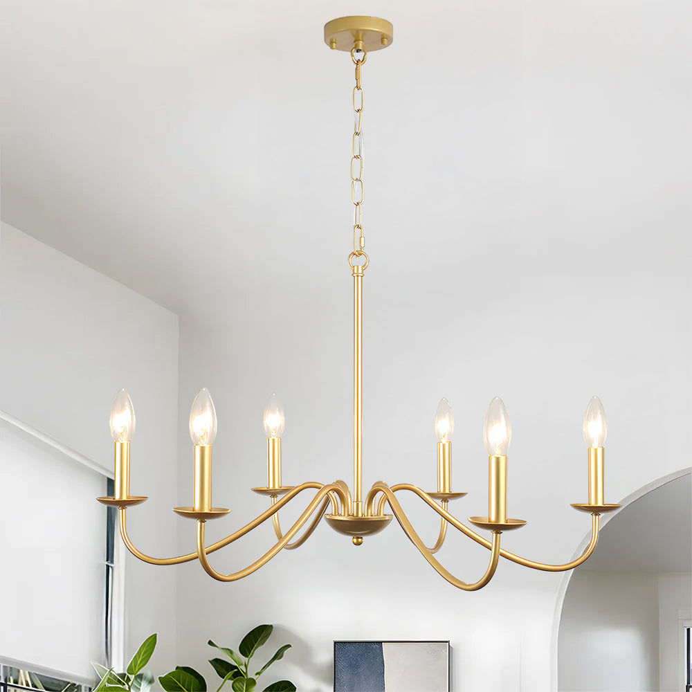 Virona | Moderne sort lysestage-stil buet arm lysekrone