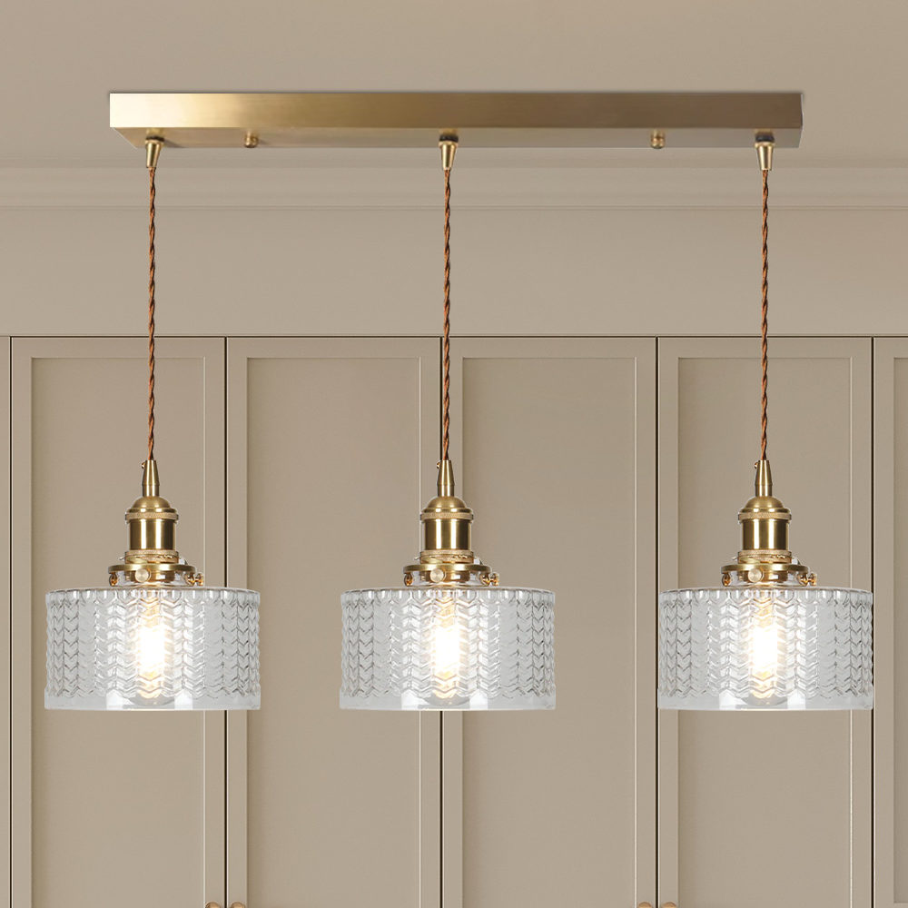 Viridis | Retro tekstureret glas cylinder pendellampe