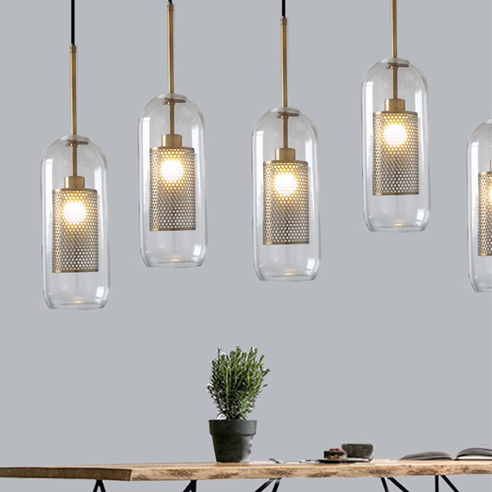 Cylura | Moderne klar glas og perforeret indre lampe pendellampe